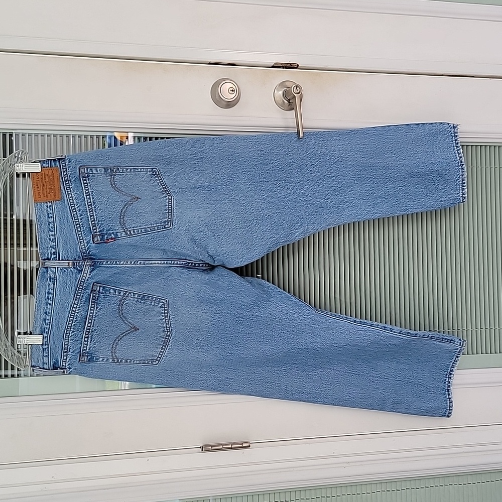 Levi's WEDGIE STRAIGHT High-Rise Light Wash Button Fly Jeans Sz 32 - Picture 4 of 12